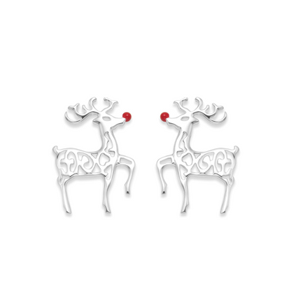 Sterling Silver Reindeer Earrings