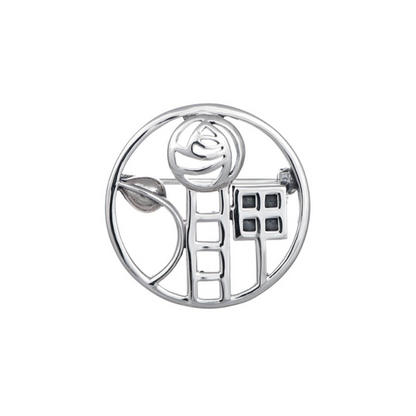 Sterling Silver Rennie Mackintosh brooch - Premium quality round silver Brooch