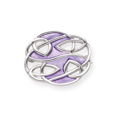 Sterling Silver Rennie Mackintosh Brooch with Purple Enamel