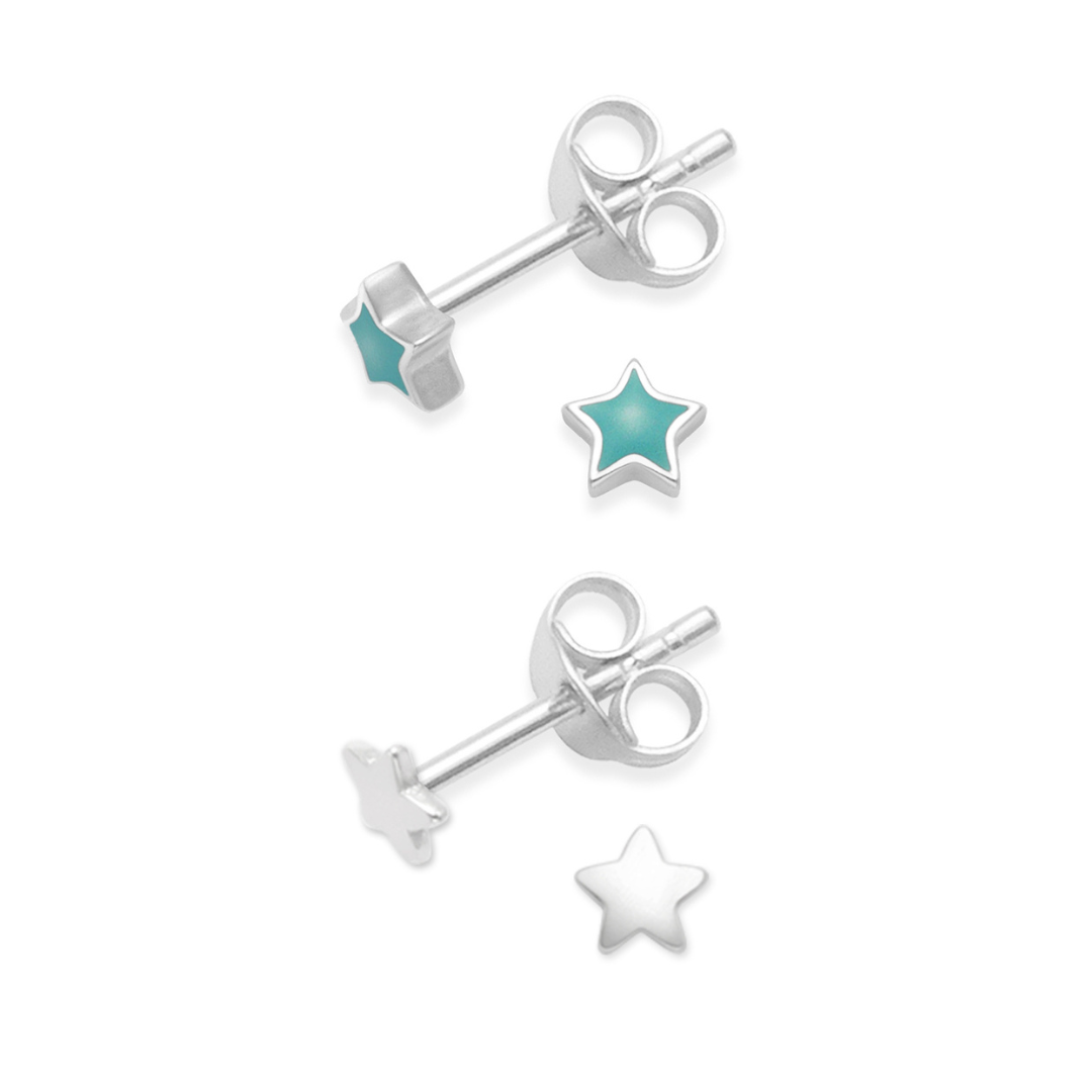 Orecchini A Perno Argento 925 Con Margherita Smaltata Bianca 7mm - Gioielli Heather Needham - Regalo Confezionato