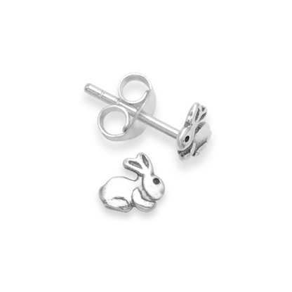 925 Sterling Silver Children's Rabbit Stud Earrings - 5mm