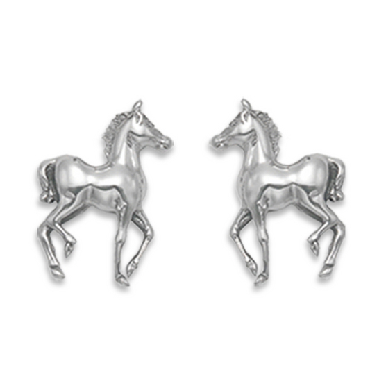 Sterling Silver Horse Stud Earrings - 12mm